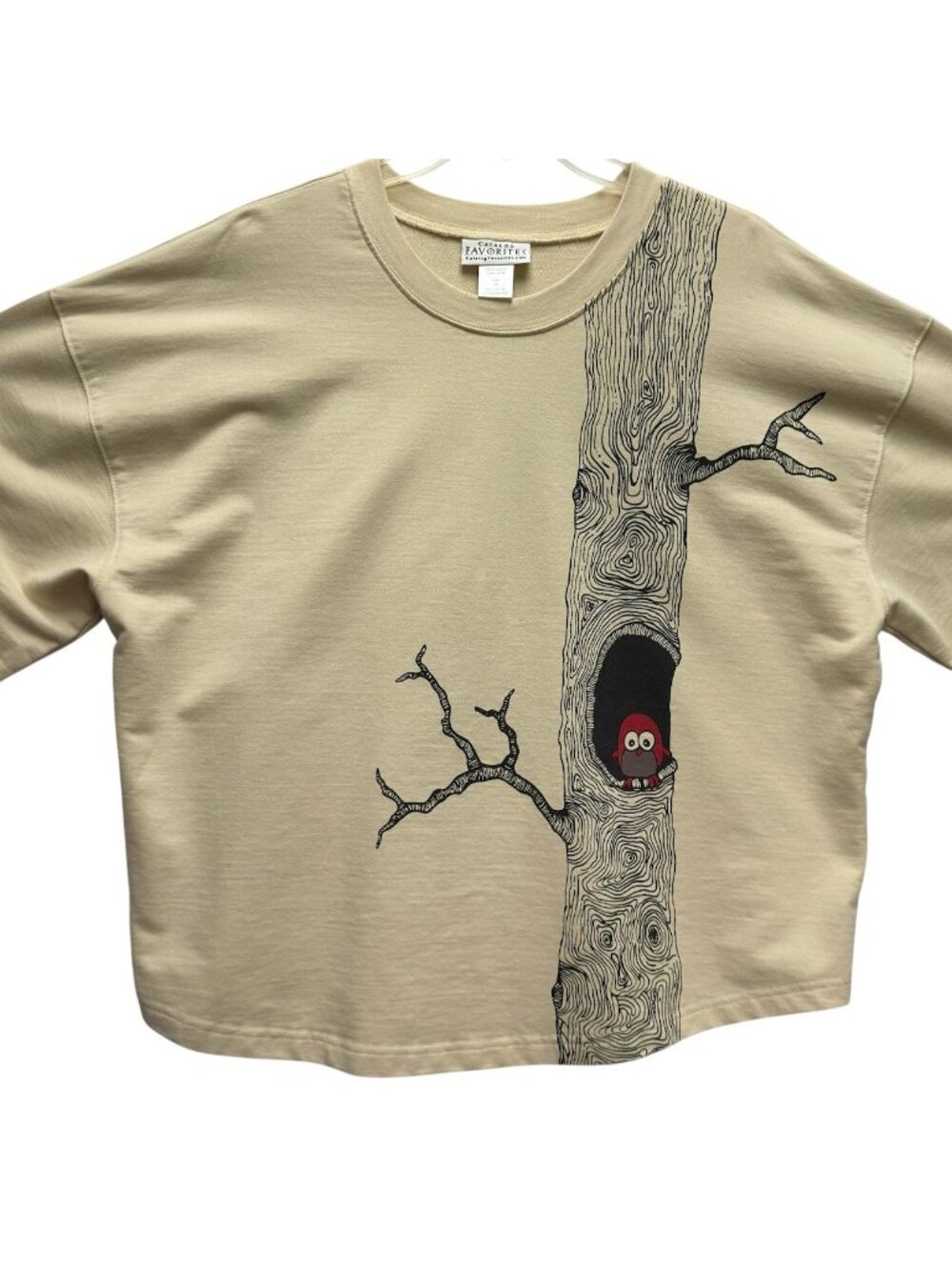 90s Catalog Favorites Womens 1X Pullover Owl In A Tree Sweatshirt Top Ivory Brow - Picture 9 of 16
